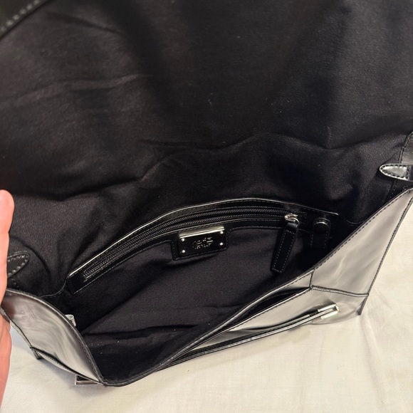 Rafe Studded Rivet Large Smooth Leather Clutch Handbag Pouch Envelope Embellish - Picture 7 of 10